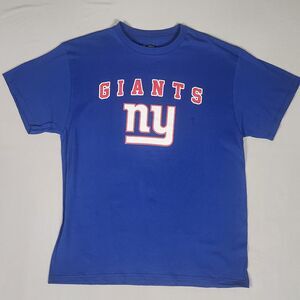 New York Giants NY Logo T Shirt Mens Large Blue NFL Team Apparel Football Tee